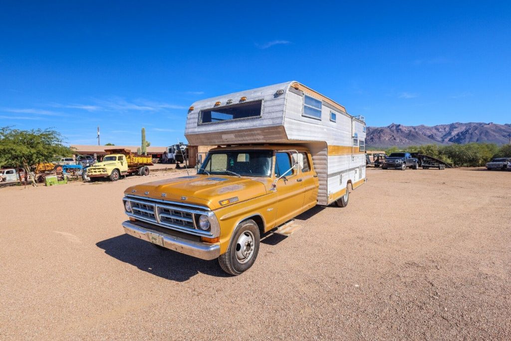 1971 Ford F-350 Crew Cab with Mitchell and Sons Camper [unique]