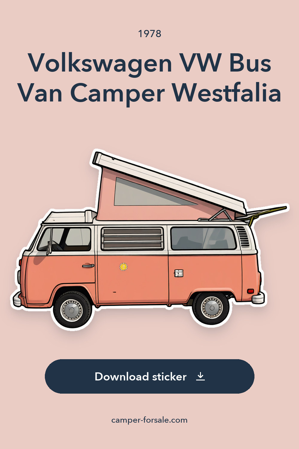 1978 Volkswagen VW Bus Van Camper Westfalia sticker preview