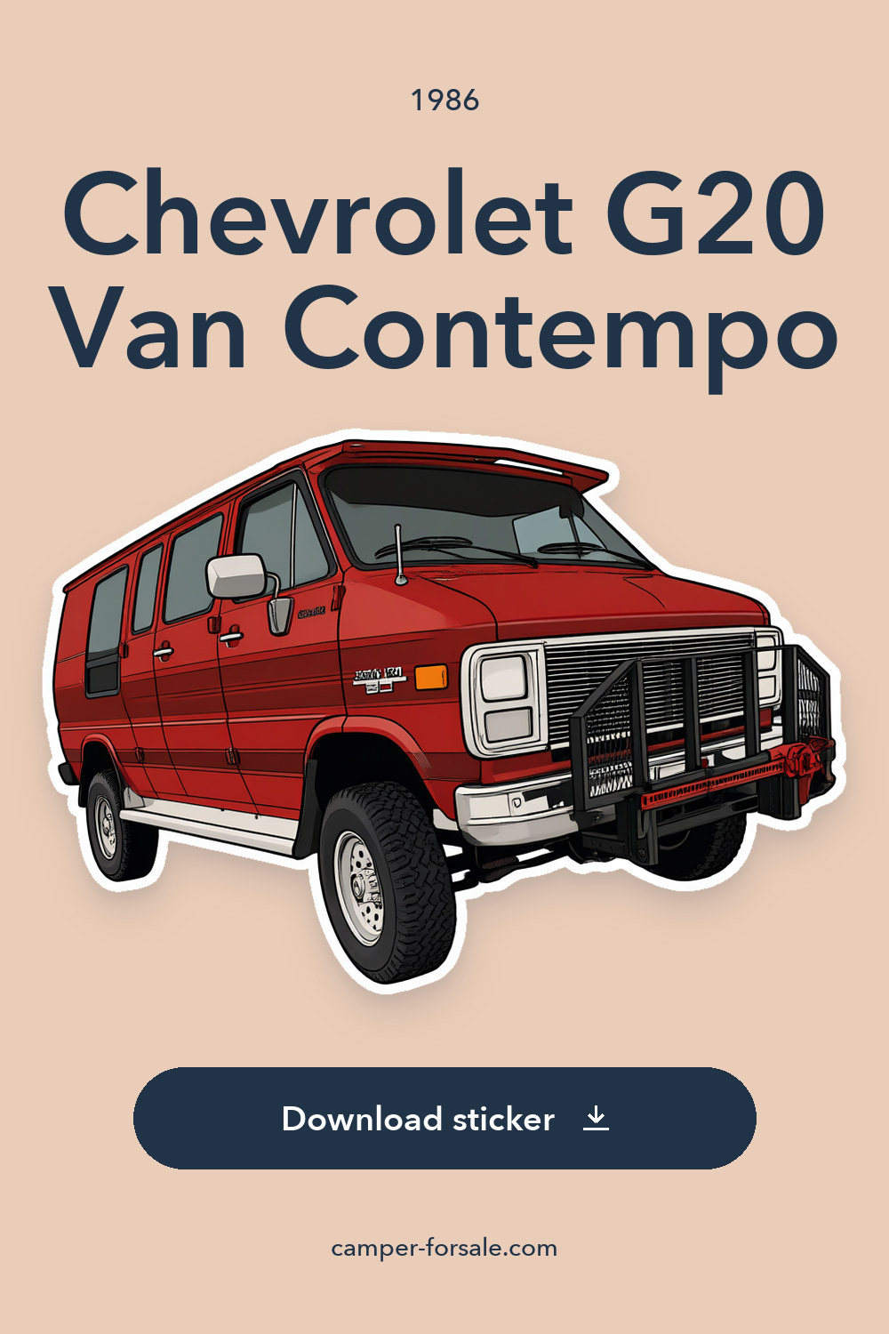 1986 Chevrolet G20 Van Contempo sticker preview